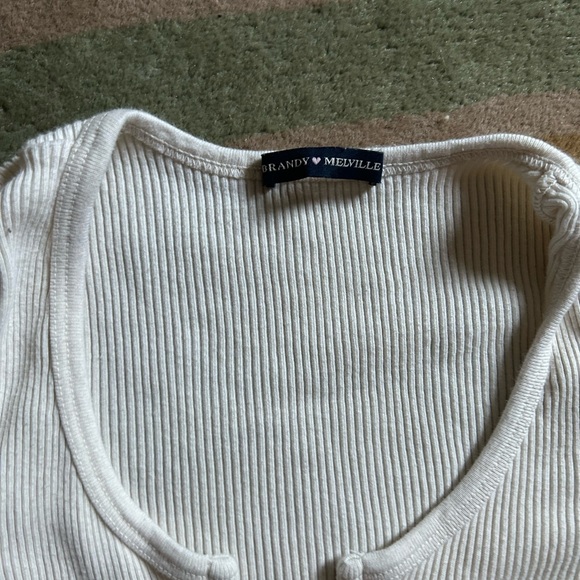 brandy melville ribbed henley top - Picture 2 of 2